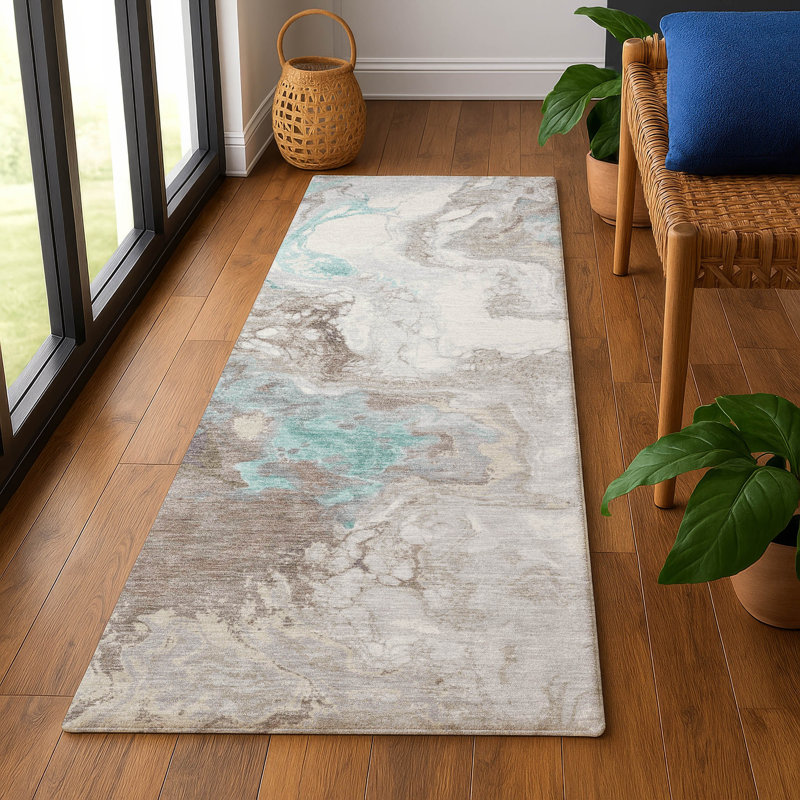 Premium Machine Washable Giacchetto AMF1841 Abstract Rug, Runner 2'3" x 7'6"