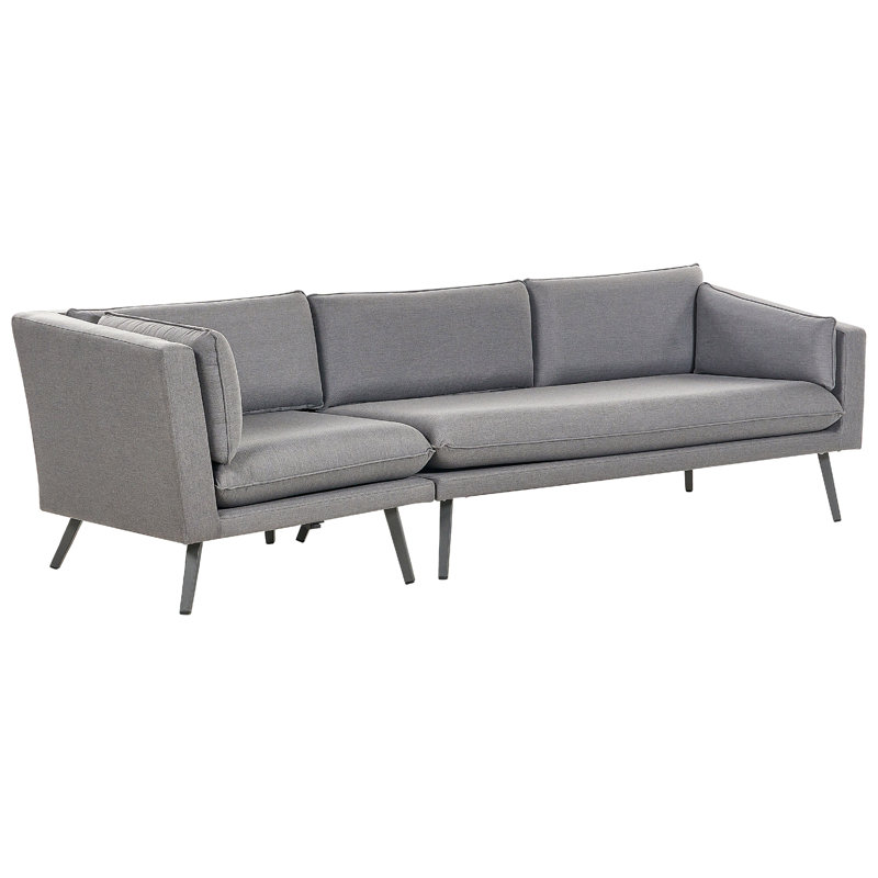 Sawyerville 243cm Wide Rectangle Patio Sofa with Cushions, Grey