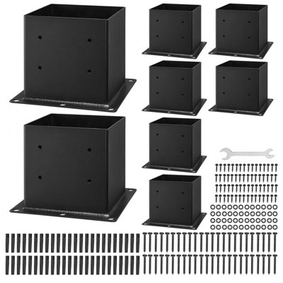 Taille de l'intérieur du poteau de clôture en bois avec support de poteau 3,6 po x 3,6 po