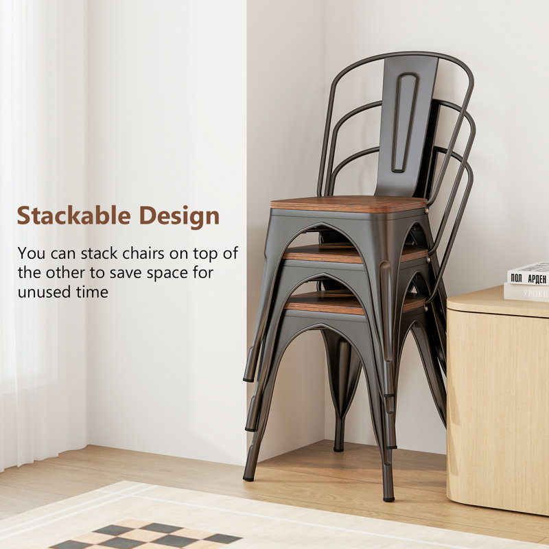 Metal Side Chair in Brown