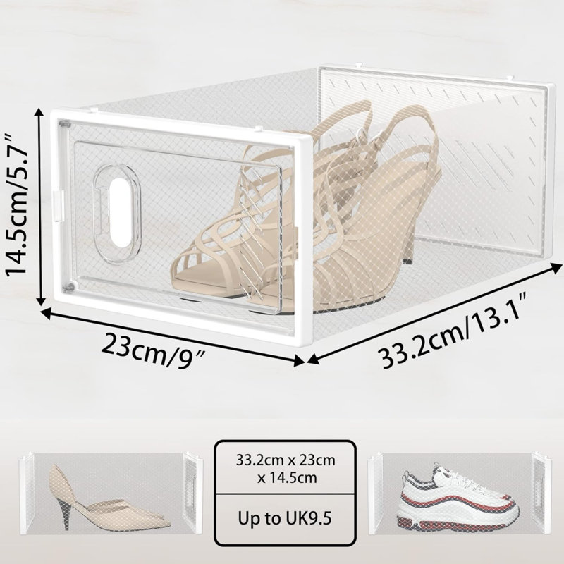Shoe Box,12 Pcs Shoe Storage Boxes Clear Plastic Stackable, Shoe Organizer Containers With Lids