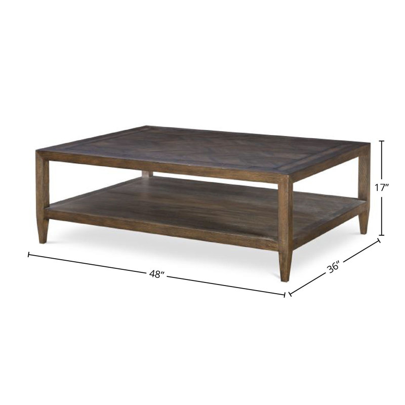 Camden Solid Wood Cocktail Table, Brown