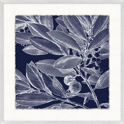 Transitional Leaf Composition On Navy 2 Print
