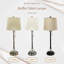 Ensemble de 2 lampes de table 28 po Royal Designs, Inc., finition laiton antique, abat-jour en lin crème-25313699