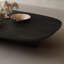 Table basse moderne, moderne, ovale, en bois, minimaliste, industrielle, noire, pour salon, bureau, salon