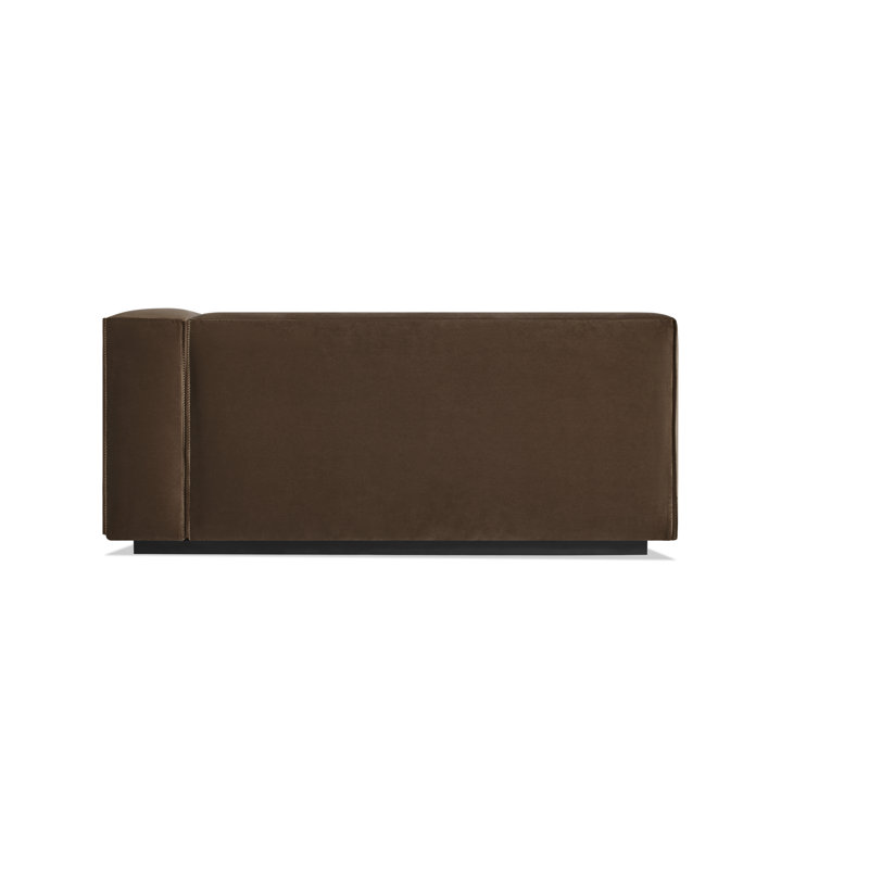 Cleon Chaise Lounge, Coffee Velvet, Right Hand Facing