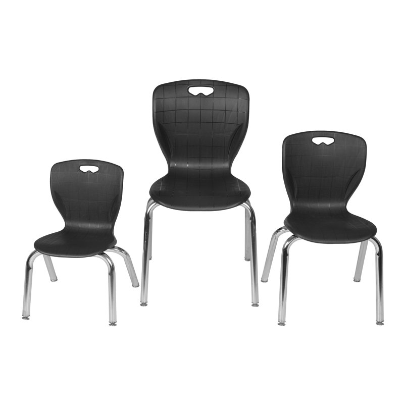 Chaise de classe Andy, Noir, 18 po