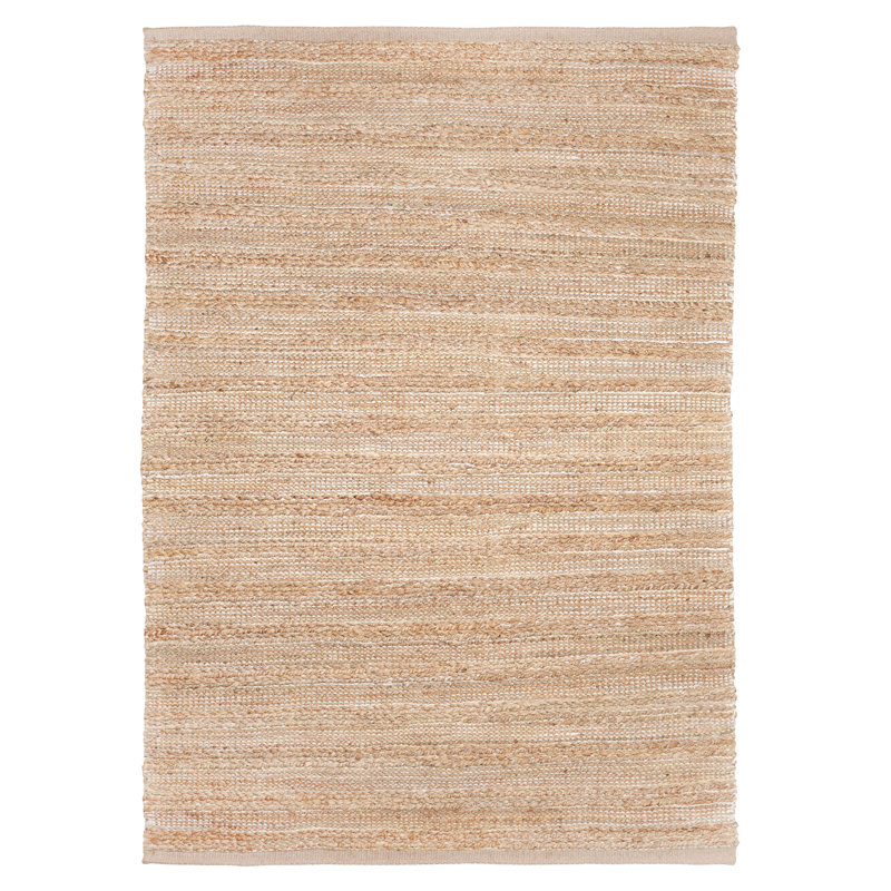 Tapis d'intérieur en jute de fibre naturelle fait à la main avec envers en coton Modern Farmhouse, Rectangle 9 pi x 12 pi