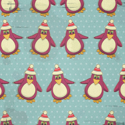 Alheide Funny Arctic Penguins Fabric
