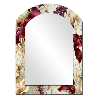 Royal Victorian Flourish Victorian Motif - Grand miroir mural arqué sur métal