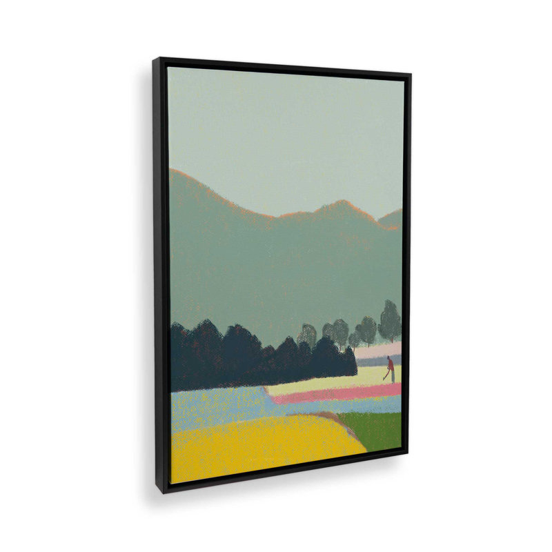«Country Part 2» par Little Dean, reproduction d'art, 16" H x 12" W, Cadre flottant, Noir