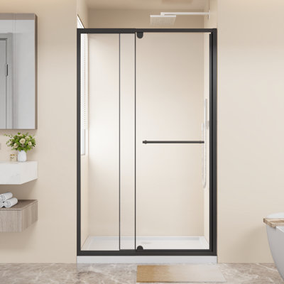 Porte de douche à pivot de qualité supérieure avec verre trempé et cadre réglable