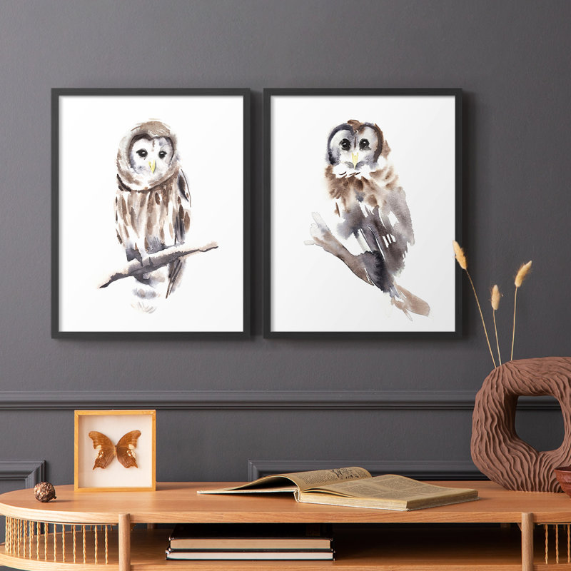 Impression encadrée Barred Owl Impressions I-Premium - prête à être accrochée - aucun clou requis - aucun clou requis