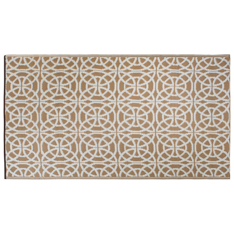 Cercle infini en taupe/blanc Tapis décoratif