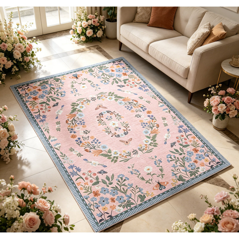 Tapis lavable à la machine Modern Modern, Pink