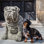Antique Bulldog Statue