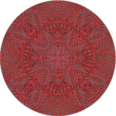 Tapis de zone rouge à motifs Adrastus