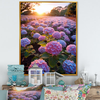 " Purple Blue Blooms Of Hydrangea "