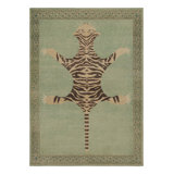 Distressed Homage Hand Knotted Wool Animal Print Area Rug