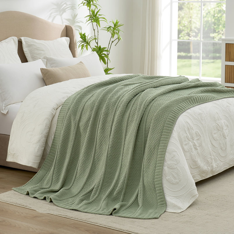 Jeté Chunky Knit, Vert sauge