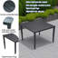 Ensemble de salle à manger haut de gamme en aluminium pour l'extérieur comprenant 4 chaises avec coussin Sunbrella et une table carrée de 40 po avec trou pour parasol