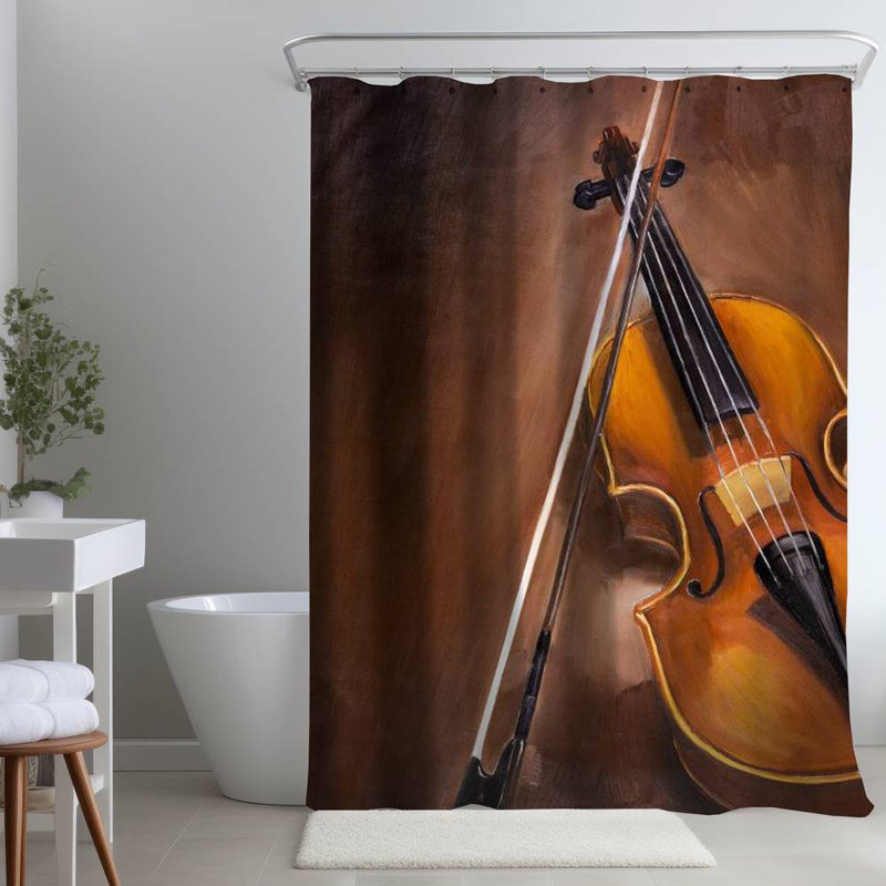 Shower Curtain MU21 – Polyester Shower Curtain, Dye Sublimation Print, 71" W × 74" L