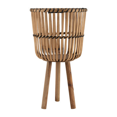 Wicker Modern Boho Bamboo Planter Set