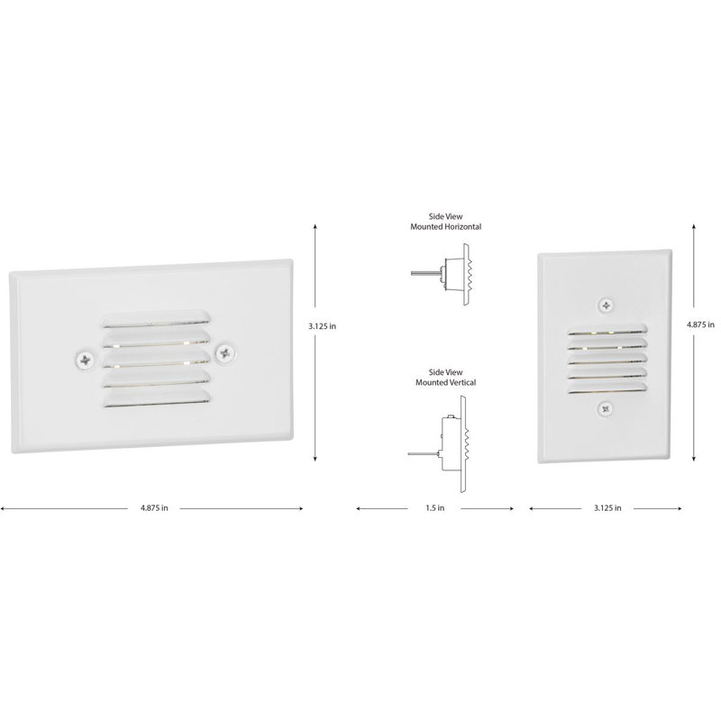 Satin White Dimmable LED Step Light with Louvered Face