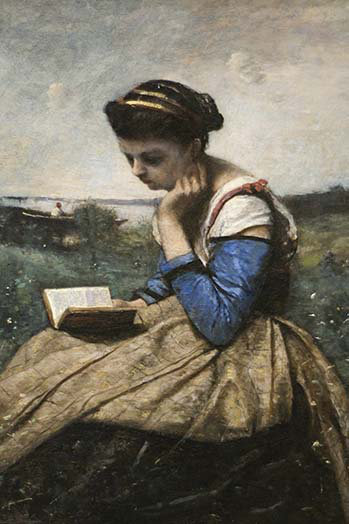 A woman reading-impression, H 36 po x l 24 po x P 1,5 po