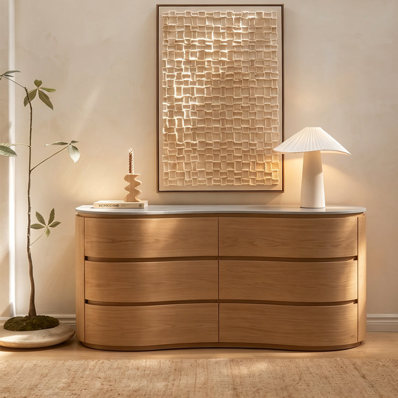 Meuble d'appoint minimaliste de style Renaissance, 33.46" H x 62.99" W x 18.11" D