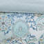 Édredon réversible en coton très grand - motif floral bleu, taies d'oreiller brodées taille médaillon, jupe de lit incluse-116011582
