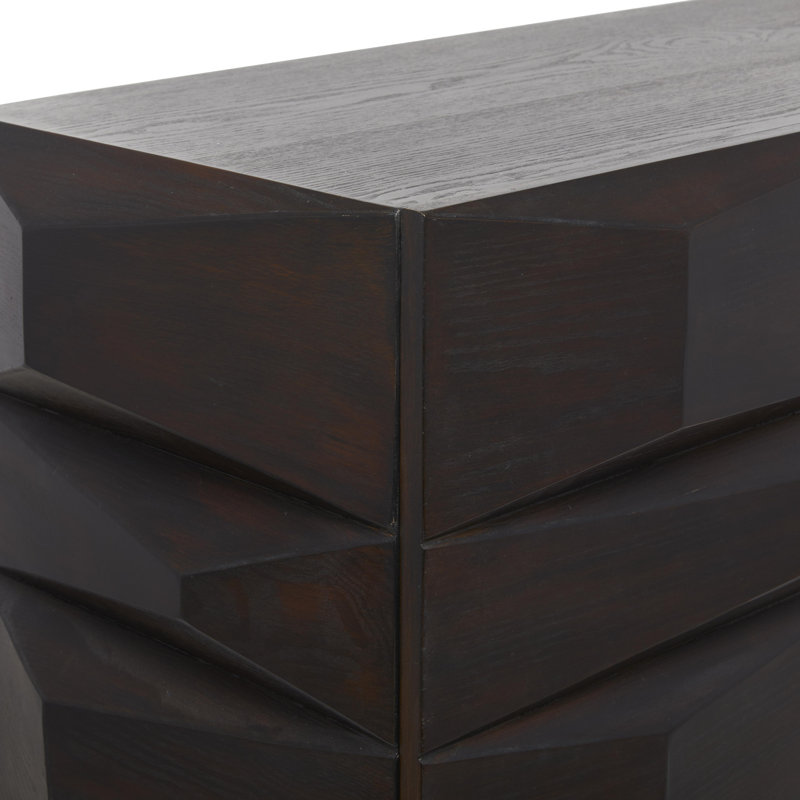 Wooden 1 Shelf and 2 Doors Geometric Room Cabinet