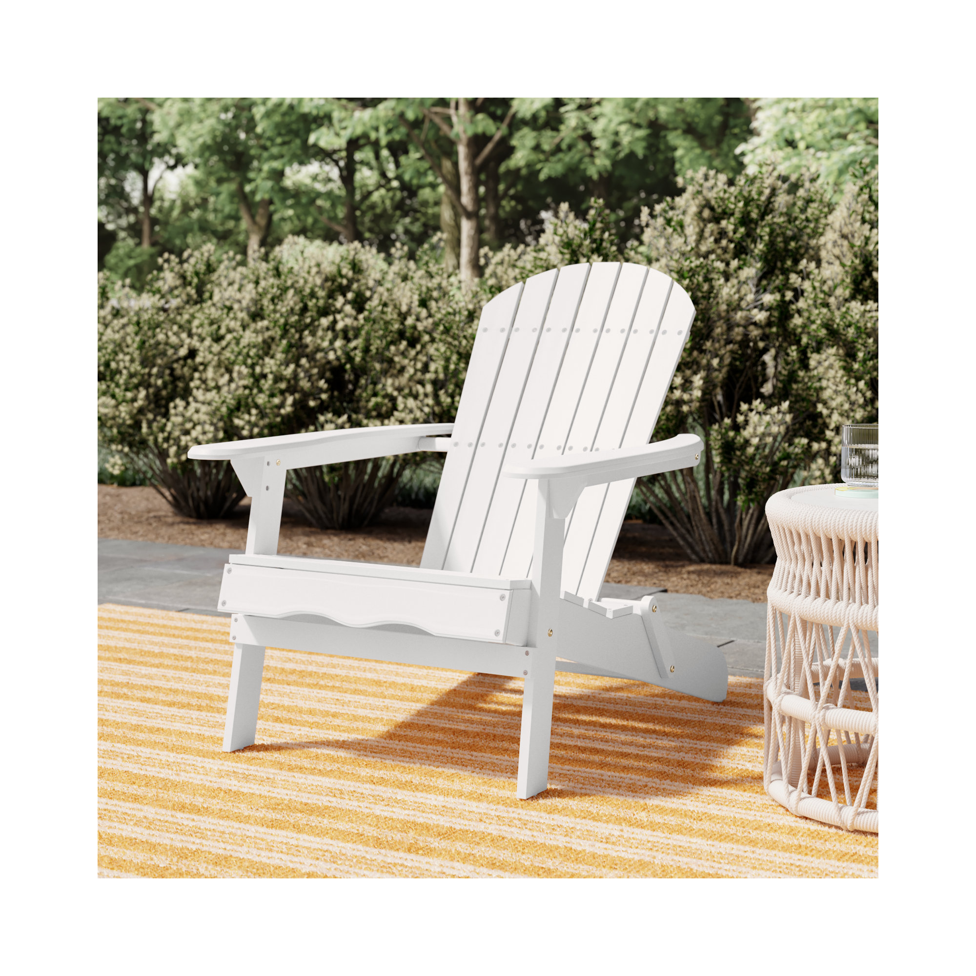 Kalicki Outdoor Adirondack Chair, White