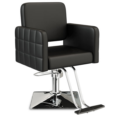 Premium Black Salon Chair, Comfortable Salon Chair With Thickened Seat Cushion, Beautiful Design Styling Chairs, 360° Swivel Beauty Hair Stylist Chaisr, Weight Capacity Up To 330 Lbs
