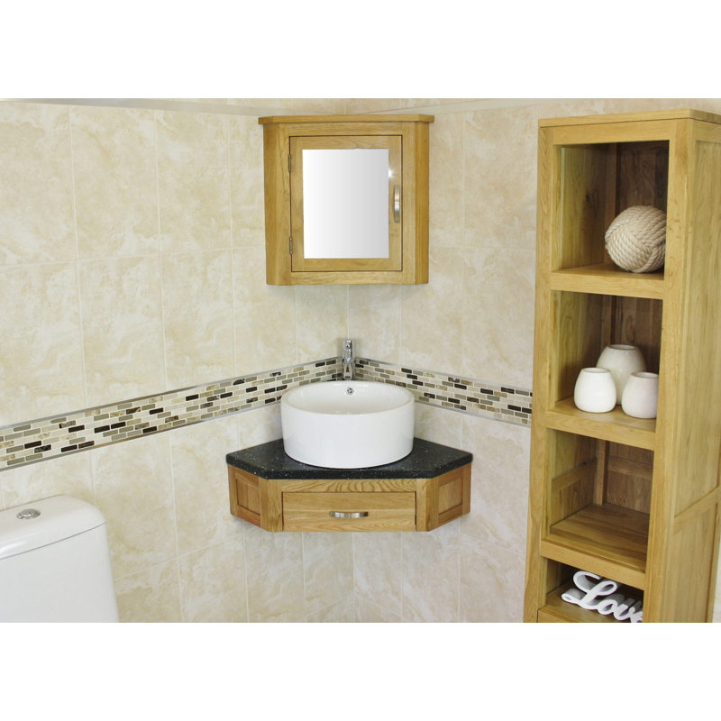 Cranmer 550mm Single Bathroom Vanity with Vessel Ceramic Basin, Black Quartz