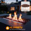 Table de foyer d'extérieur au propane de 44 po avec table d'appoint avec rangement pour réservoir, foyer extérieur de 50 000 BTU avec couvercle, pierres de lave et housse de pluie-509897073