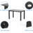 Black Tempered Glass Table, 29.5 Inches High, For Dining & Living, Easy To Clean 52x27.6x29.5 Living Room , Install, Long Service Life