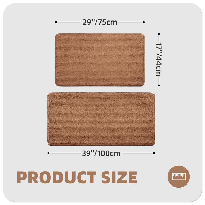 Tapis de cuisine Demarus, Rectangle 3 pi 3 po x 1 pi 5 po, Brun