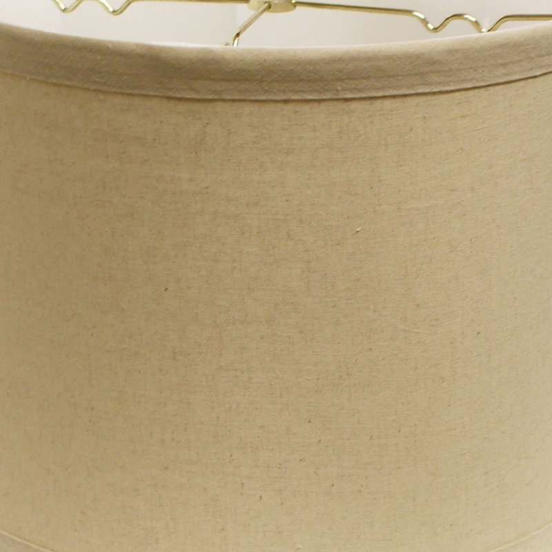 Abat-jour tambour en bois de rose, Beige, H 12 po x l 17 po x P 17 po