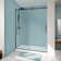 55" - 59" W x 75" H Single Sliding Frameless Shower Door Rectangular Rail