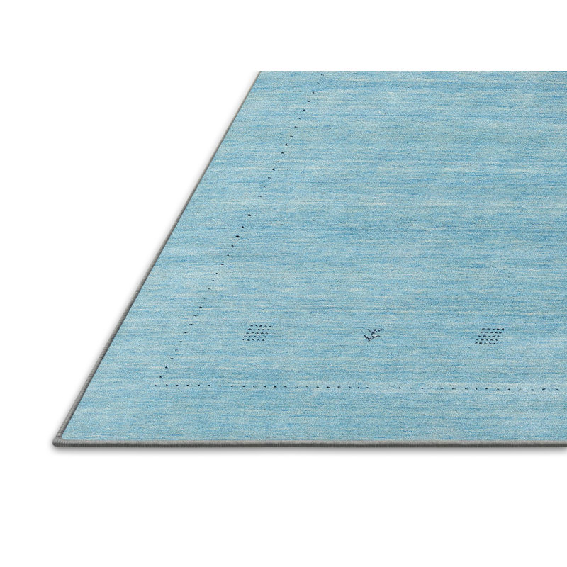 Tapis de zone bleu contemporain, Rectangle 2 pi x 5 pi