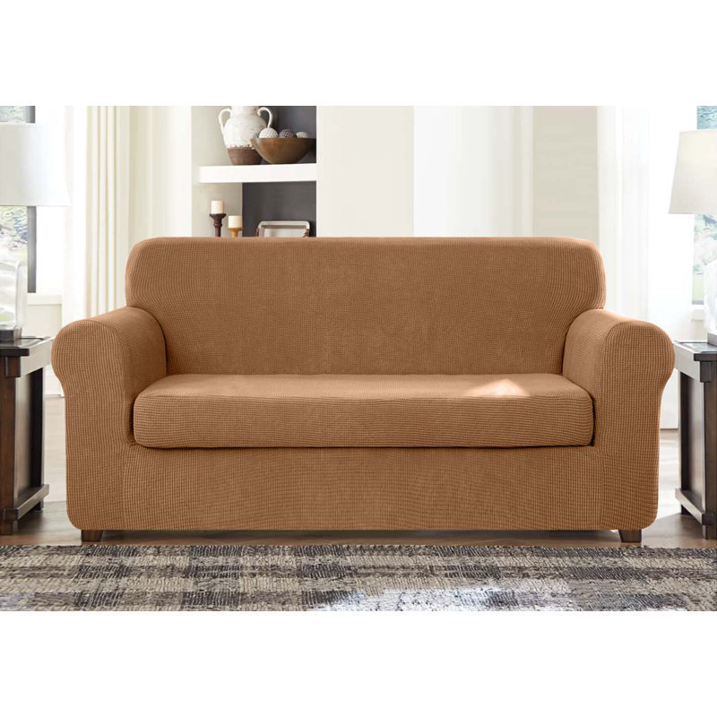 Coussin moelleux et moderne, Mélange de polyester brun clair