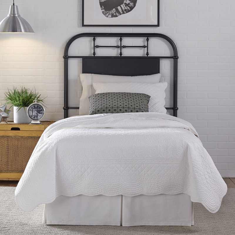 Edmund Open-Frame Metal Headboard, Full/Double, Black
