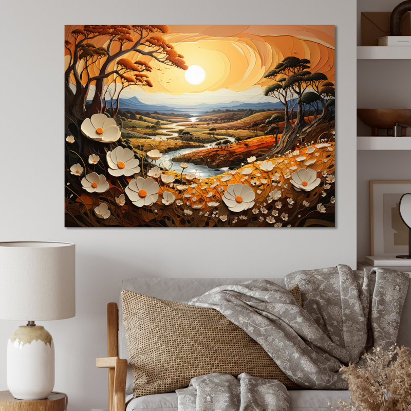 Meuble de campagne «Golden Meadows I» - campagne, H 24 po x l 32 po x P 1 po, Toile tendue