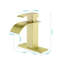 Single Handle Mid Arc Bathroom Faucet With Deckplate And Waterfall Spout ( 1 Pack )-113953271