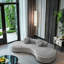 Canapé modulaire incurvé de 105,5 po avec 2 coussins décoratifs, canapé de salon rembourré de luxe moderne, aucun assemblage requis, rembourrage à haute résilience-1797258386