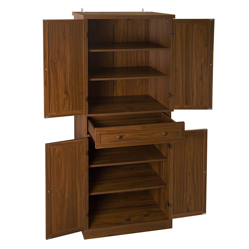 Armoire à 4 portes avec 1 tiroir, avec 4 tablettes intérieures réglables, armoire de rangement pour la chambre à coucher
