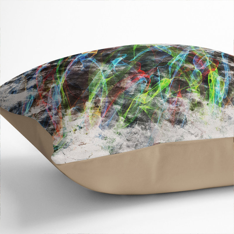 Rainbow Smoke Vol (5) Square Throw Cushion, Stone, 40cm H x 40cm W x 15cm D