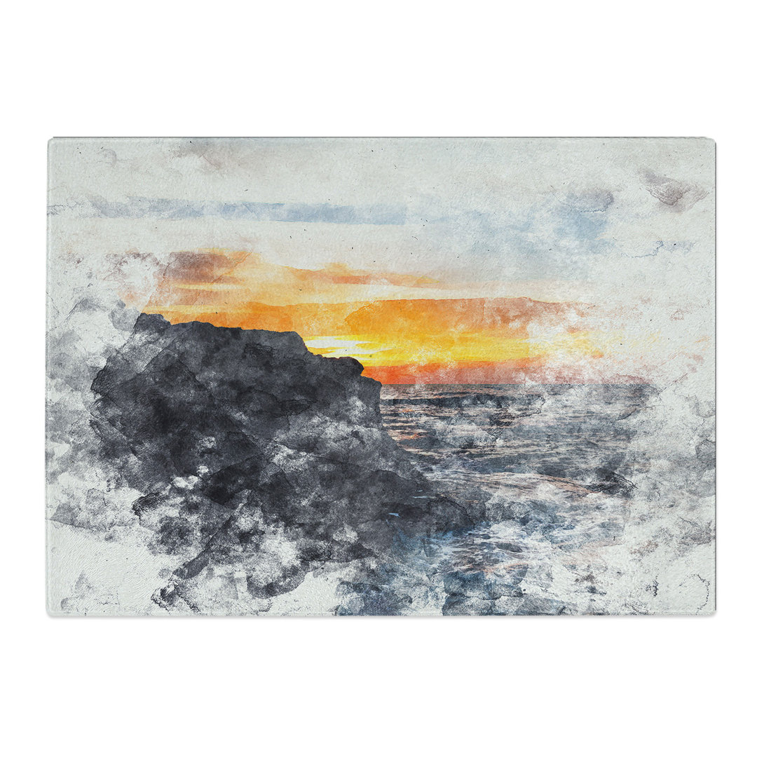 Tempered Glass Sunlight over the Cliff Chopping Board