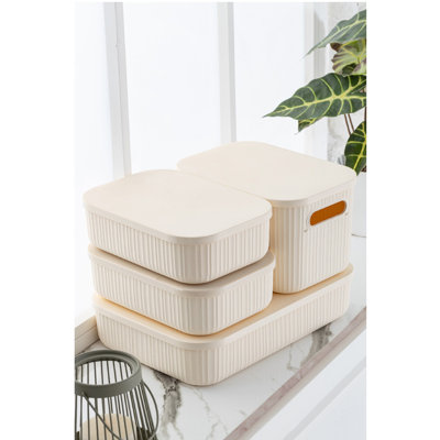 Ensemble de 4 bacs de rangement pour meuble-lavabo Coastal